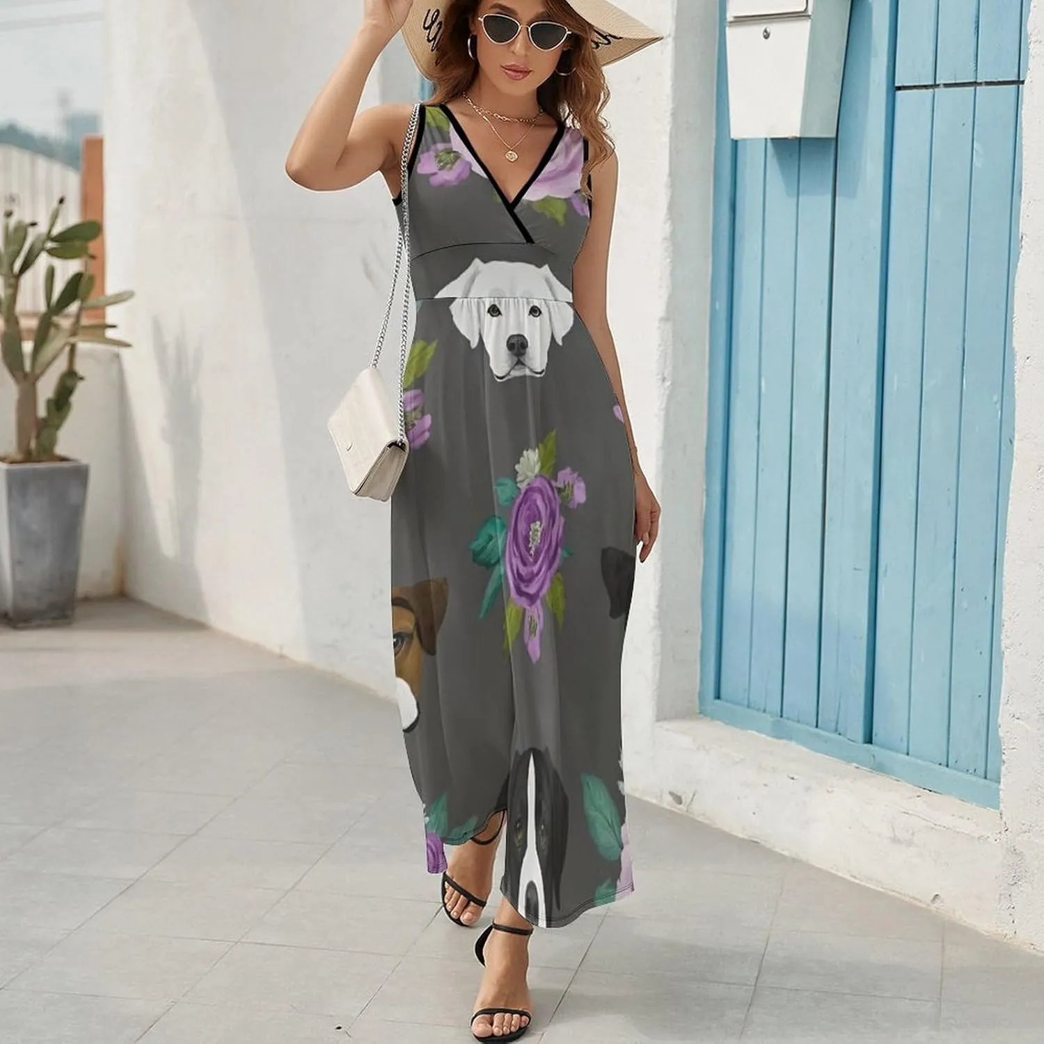 2025 Summer Dress V-Neck Sleeveless Comfort-Fit Beach Party Long Maxi Dress