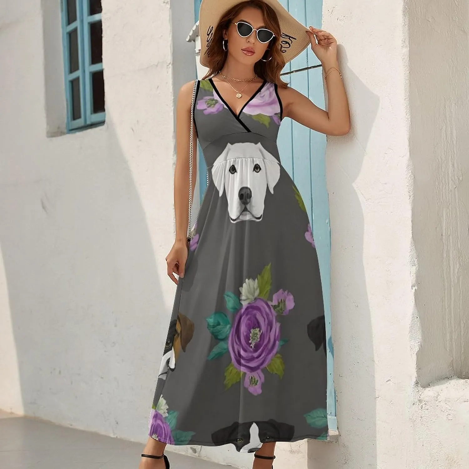 2025 Summer Dress V-Neck Sleeveless Comfort-Fit Beach Party Long Maxi Dress
