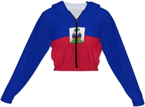 Albanian Flag Hoodies for Women Cute Full Zip Up Cropped Sweatshirts Jackets Casual Comfy Gym Tops Fall Winter