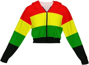 Albanian Flag Hoodies for Women Cute Full Zip Up Cropped Sweatshirts Jackets Casual Comfy Gym Tops Fall Winter