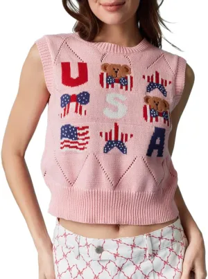 Amiblvowa Knit Vest Top Women Y2k Sexy Summer Slim Fit Crewneck Tank Sleeveless Going Out Knitted Cropped Crochet Sweater