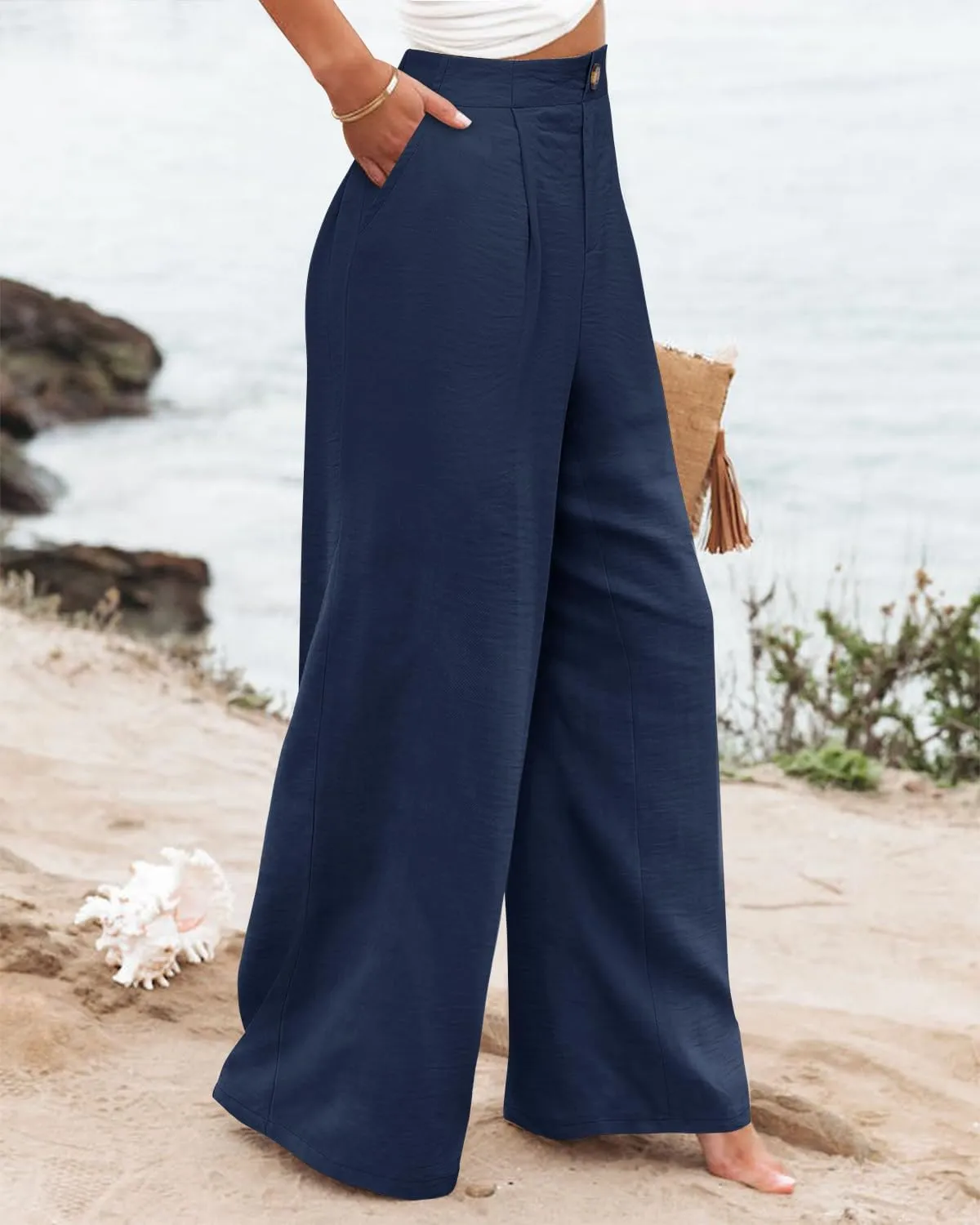 Angerella Casual Pants for Women High Elastic Waisted in The Back Business Trousers Long Casual Work Pants S-3XL