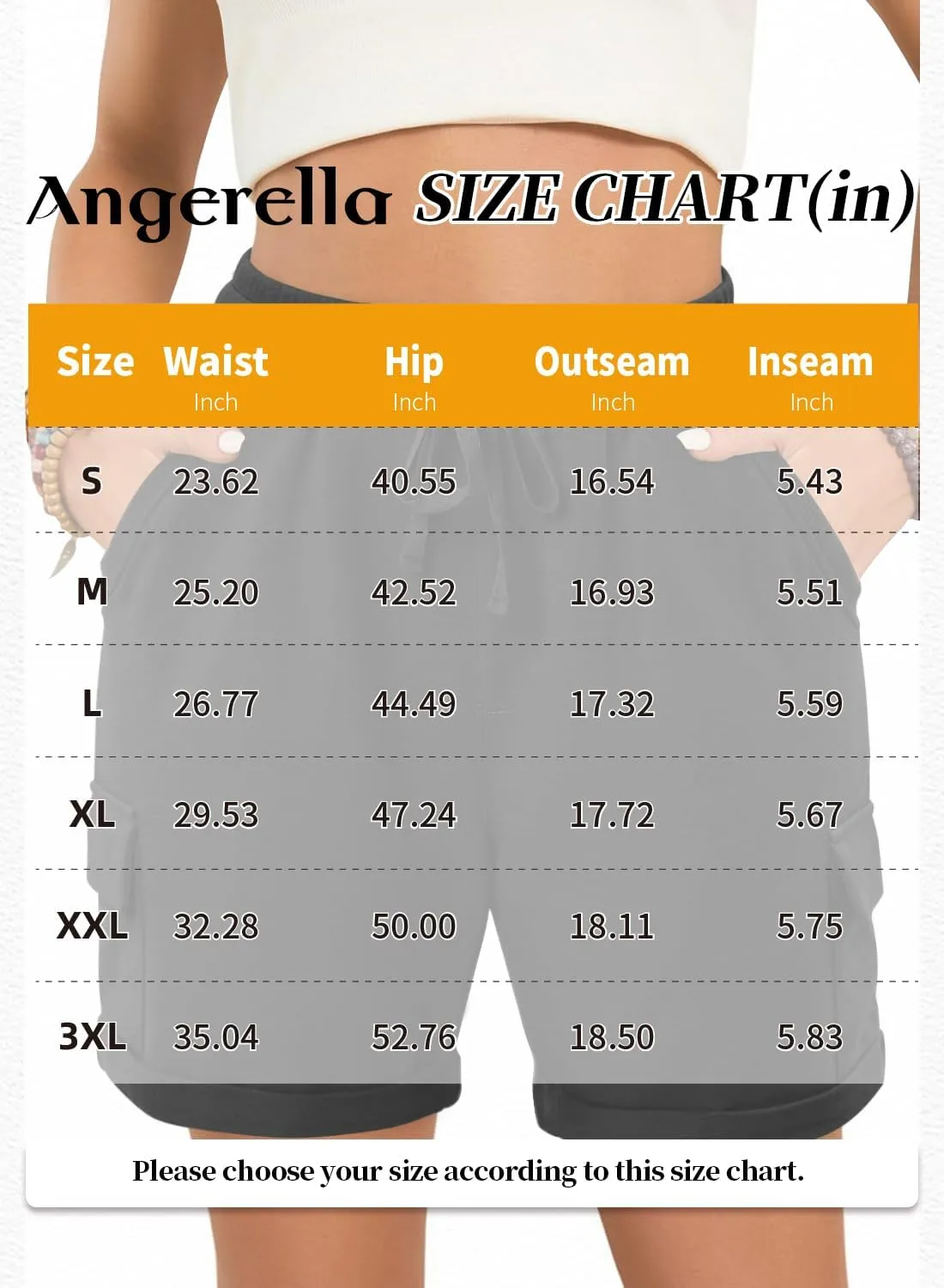 Angerella Womens Shorts with Pockets Summer Casual Shorts for Women Comfy Elastic Waist Lightweight Short Pants