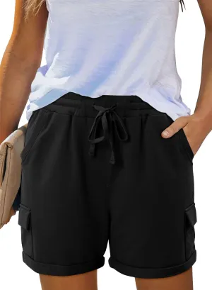 Angerella Womens Shorts with Pockets Summer Casual Shorts for Women Comfy Elastic Waist Lightweight Short Pants