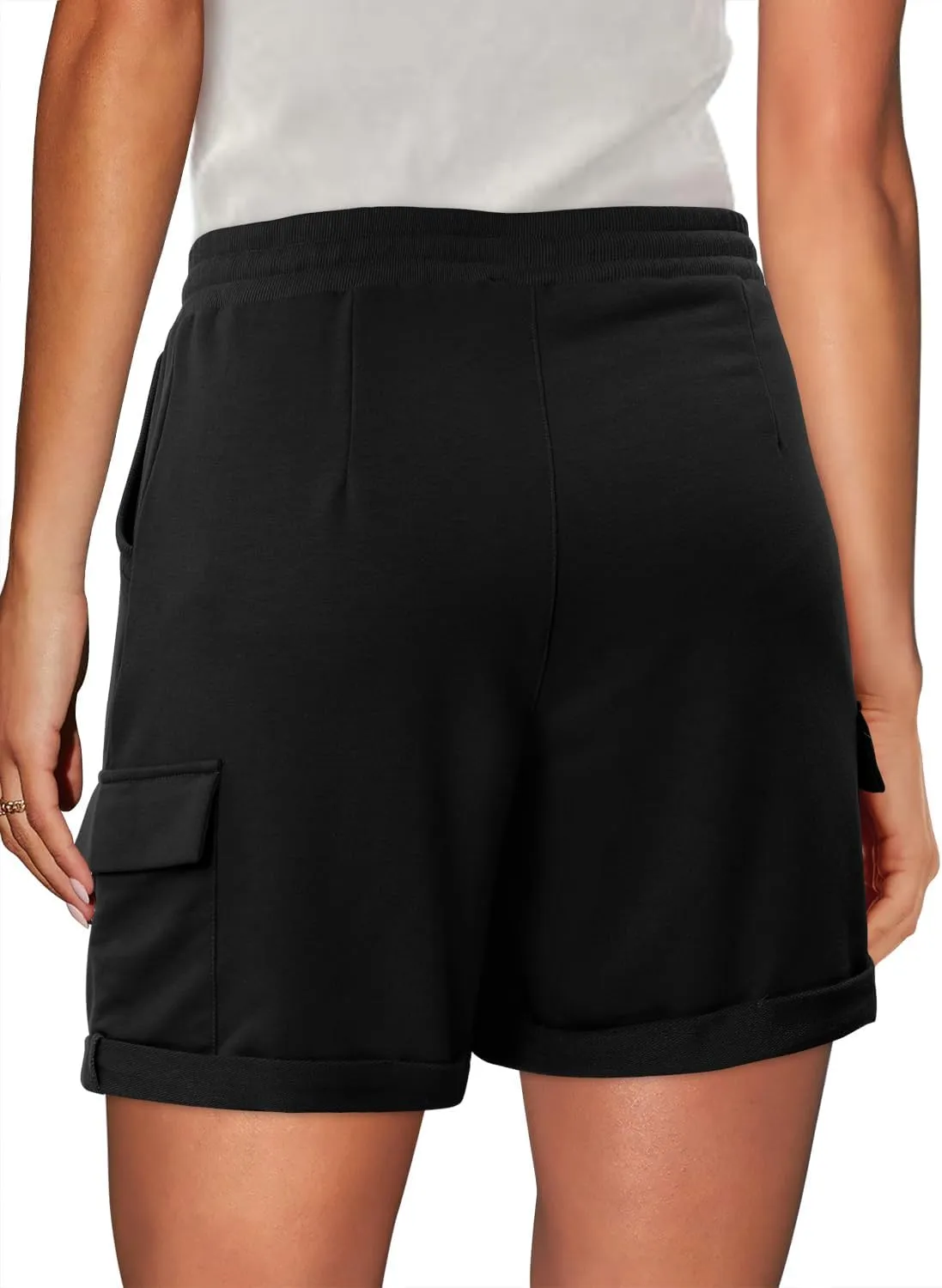 Angerella Womens Shorts with Pockets Summer Casual Shorts for Women Comfy Elastic Waist Lightweight Short Pants