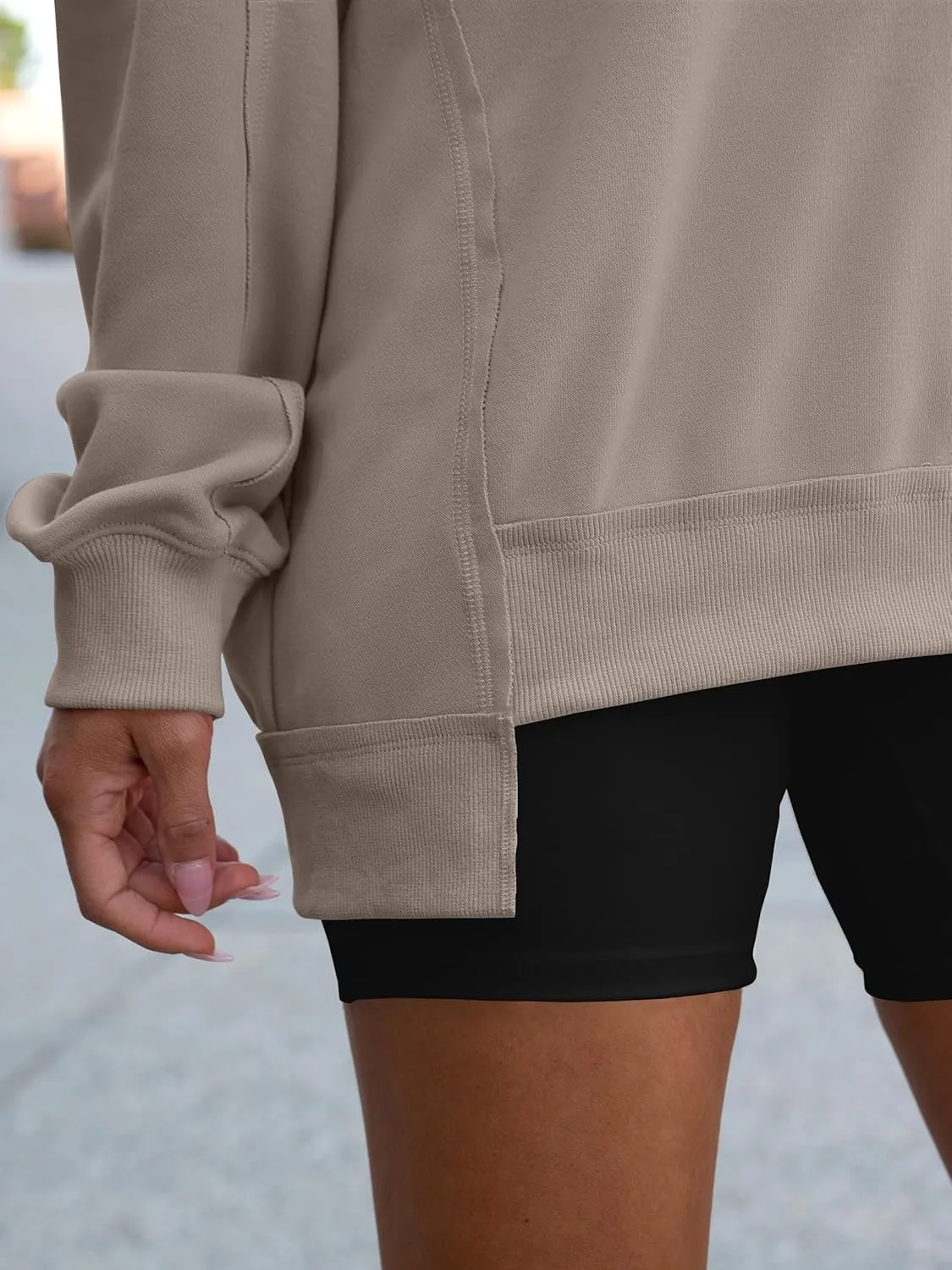 ANRABESS Womens Oversized Sweatshirts V Neck Long Sleeve Tunic Lightweight Pullover Shirts 2025 Fall Tops Teen Girls Outfits