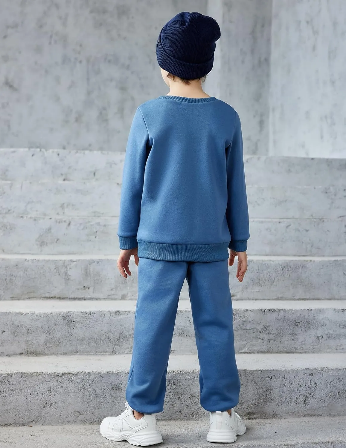 Arshiner Boys Round Neck Long Sleeve Sweatshirt and Pants Set Fall Winter Clothes Toddler Boy 2 Piece Thick Outfits