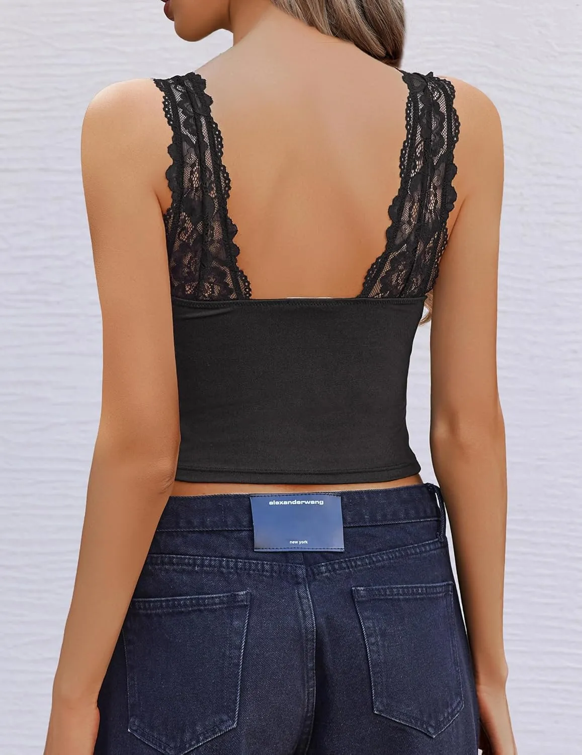 Avidlove Tank Top for Women Summer Lace Going Out Tops Sexy V Neck Sleeveless Y2k Lace Crop Tops