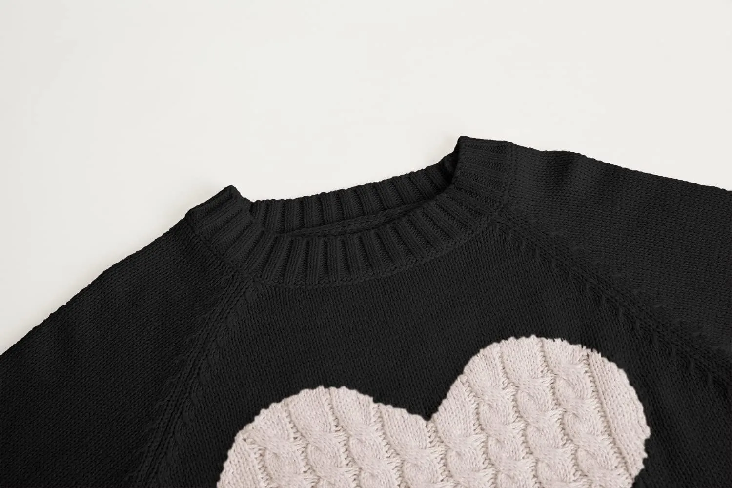 Batermoon Girls' Pullover Sweaters Long Sleeve Cute Heart Pattern Crewneck Knit Jumper Tops