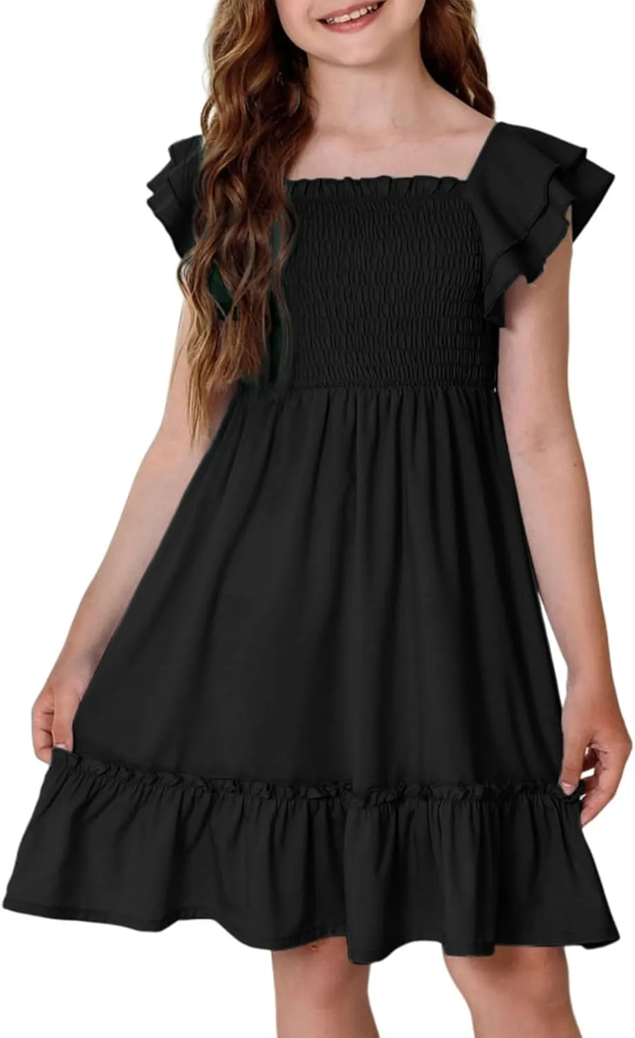 blibean Tween Girls Elegant Ruffle Sleeve Dresses Size 6-15 Years