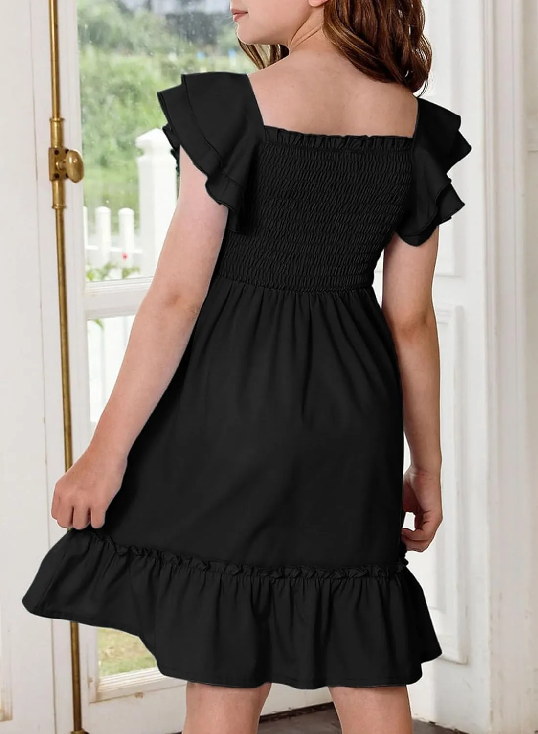 blibean Tween Girls Elegant Ruffle Sleeve Dresses Size 6-15 Years