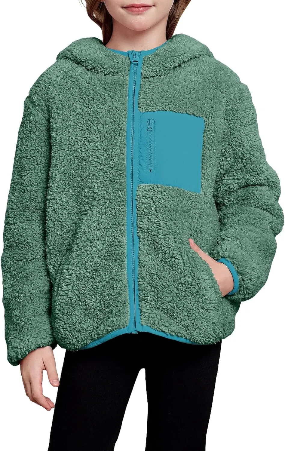 blibean Unisex Kids Girls Boys Jackets Fall Sping Full-Zip Hooded Sweatshirt Size 6-15 Years