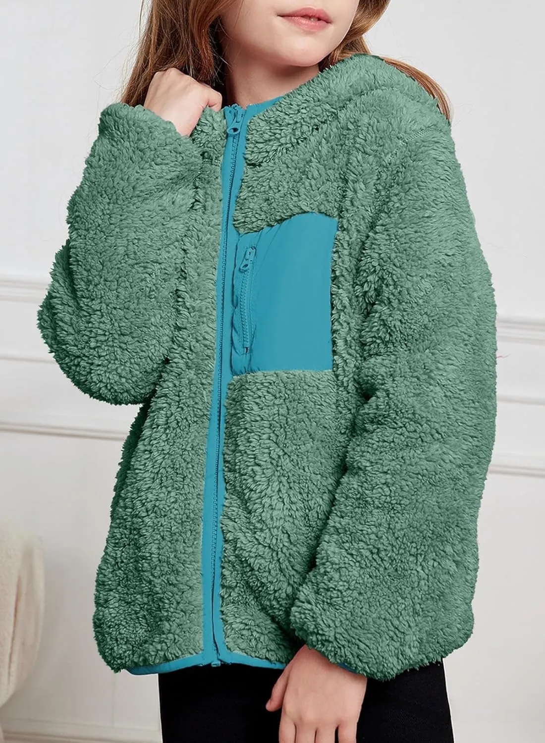 blibean Unisex Kids Girls Boys Jackets Fall Sping Full-Zip Hooded Sweatshirt Size 6-15 Years