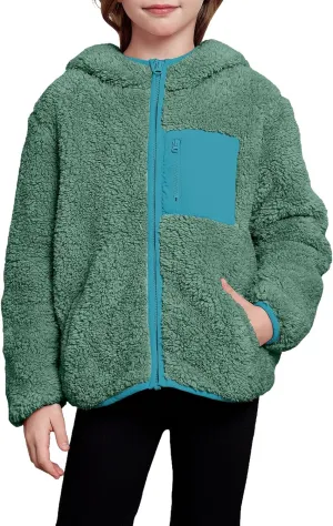 blibean Unisex Kids Girls Boys Jackets Fall Sping Full-Zip Hooded Sweatshirt Size 6-15 Years
