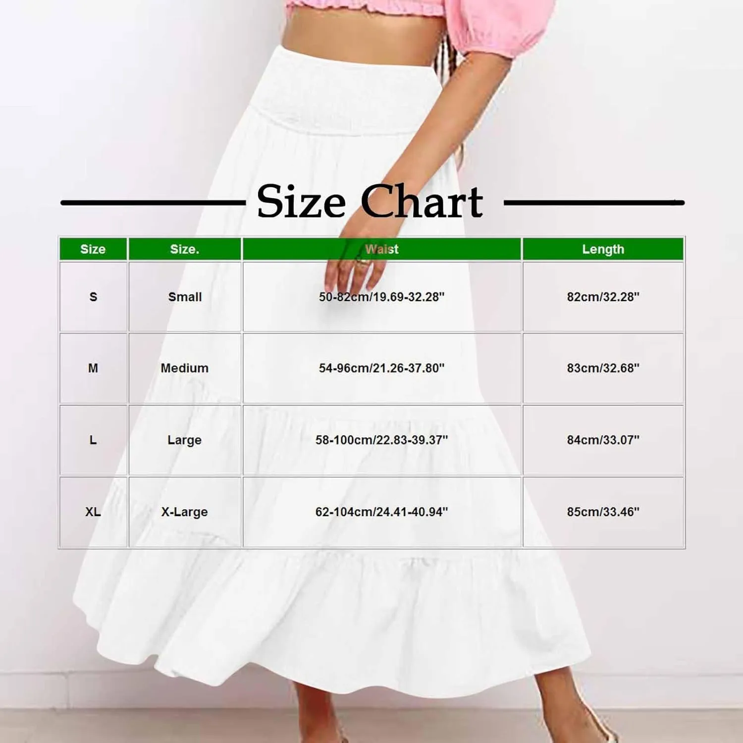 Boho Skirts for Women 2025 Summer Elastic Waist Ruffle Long Skirt Vacation Hawaiian Flowy Tiered Maxi Skirt