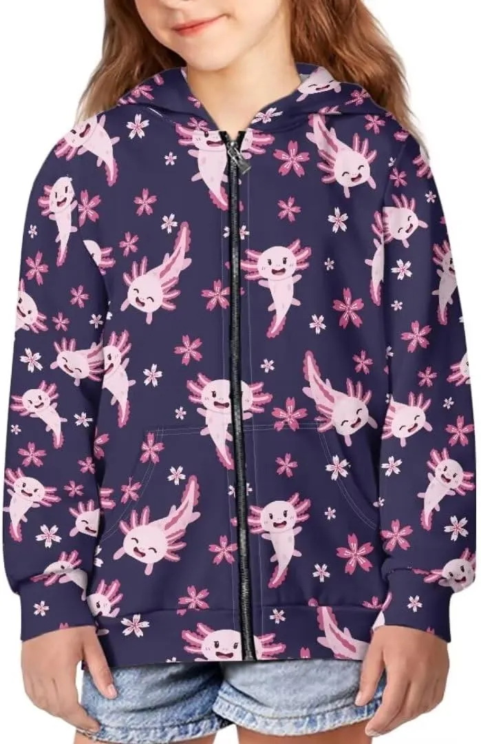 Boys Girls Zipper Hoodies Sweatshirt Long Sleeve Hoodies with Pockets Pullover Sports Tops Age 6-14 Kids