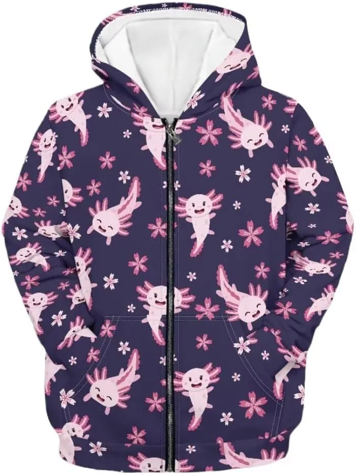 Boys Girls Zipper Hoodies Sweatshirt Long Sleeve Hoodies with Pockets Pullover Sports Tops Age 6-14 Kids