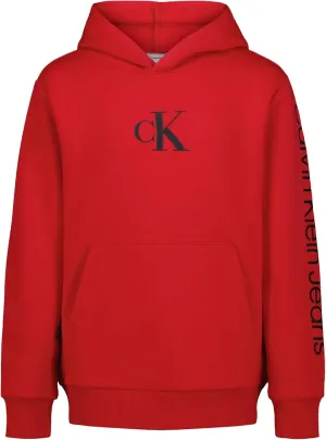 Calvin Klein Boys' Long Sleeve Pullover Fleece Hoodie