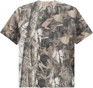 Camo Oversized Tee Shirt for Women Men Short Sleeve Crew Neck T-Shirts Maple Leaf Print Baggy Streetwear Shirt