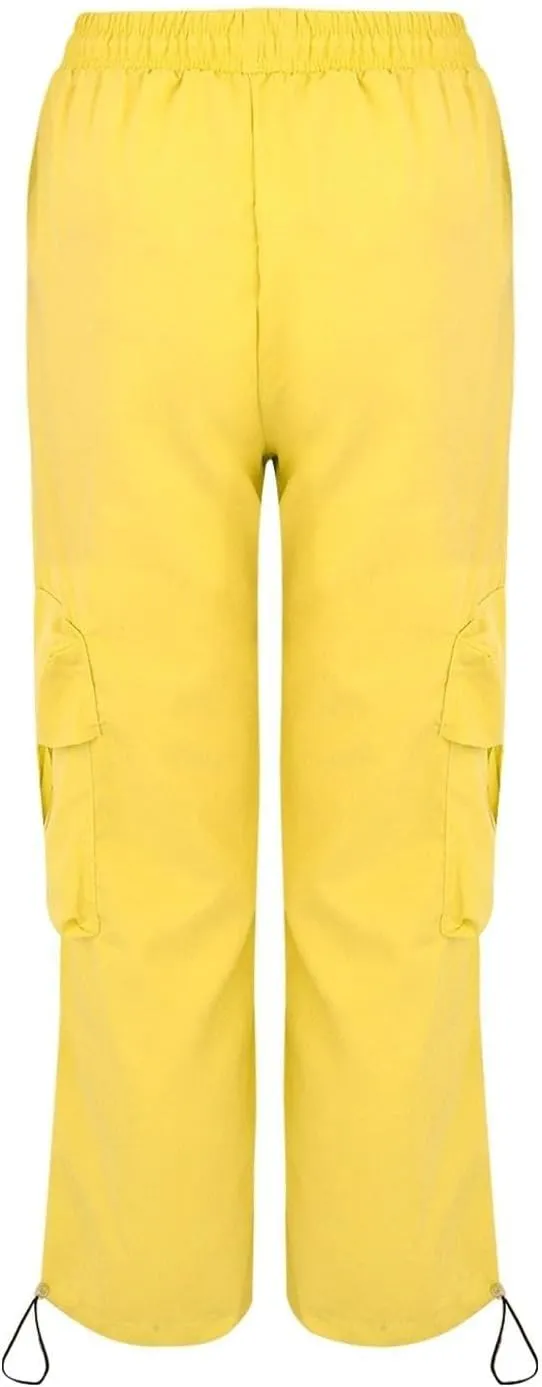 Cargo Pants Women Fashion High Waisted Parachute Pants Y2k Straight Trousers Casual Pants with Pockets