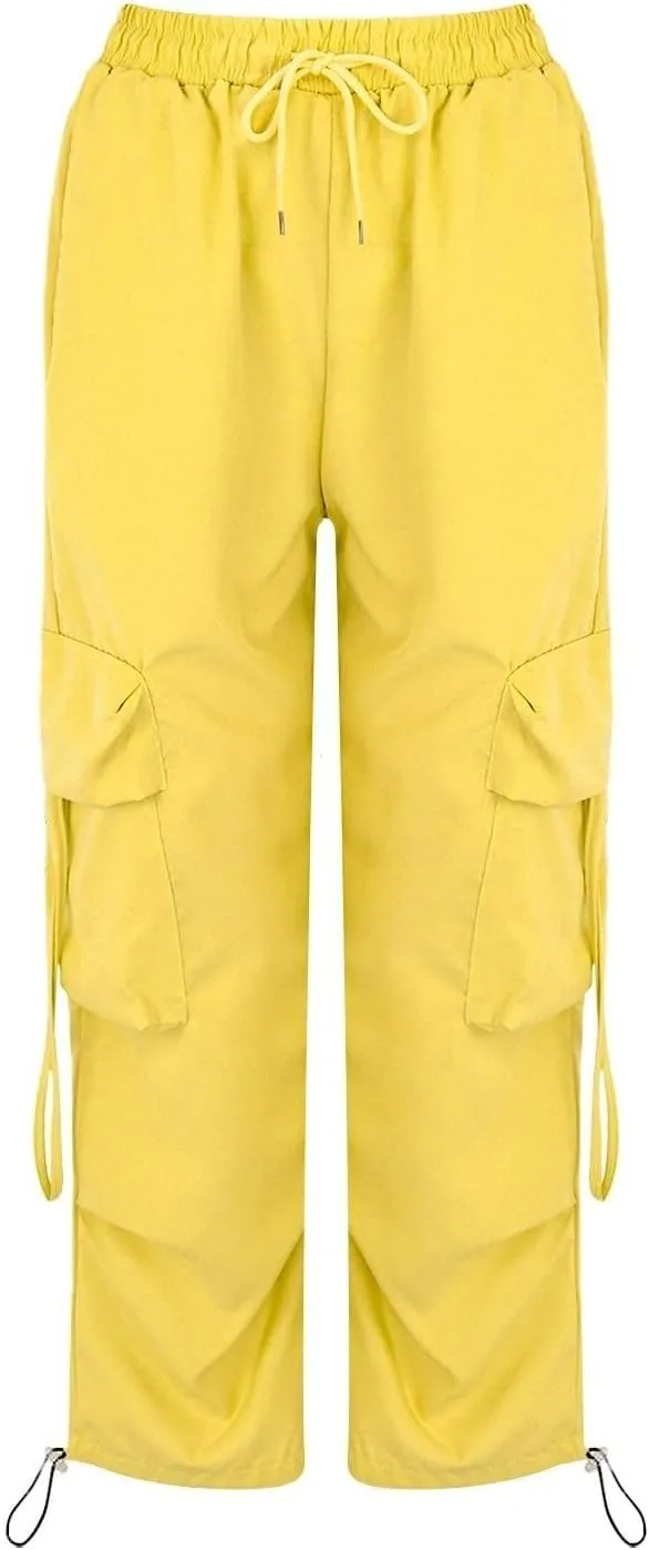 Cargo Pants Women Fashion High Waisted Parachute Pants Y2k Straight Trousers Casual Pants with Pockets