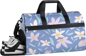 Cartoon Daffodils Sports Gym Bag with Wet Pocket & Shoes Compartment Waterproof Workout Duffel Bag for Women and Men Weekender Overnight Duffle Bag Travel Carry-on Tote