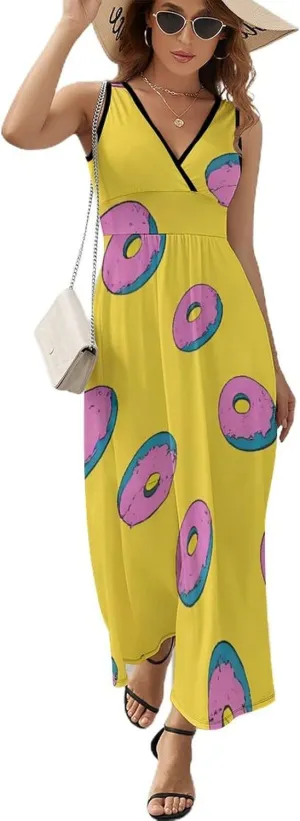 Casual Summer Tank Dress Sleeveless Fitted Beach Swing Dress