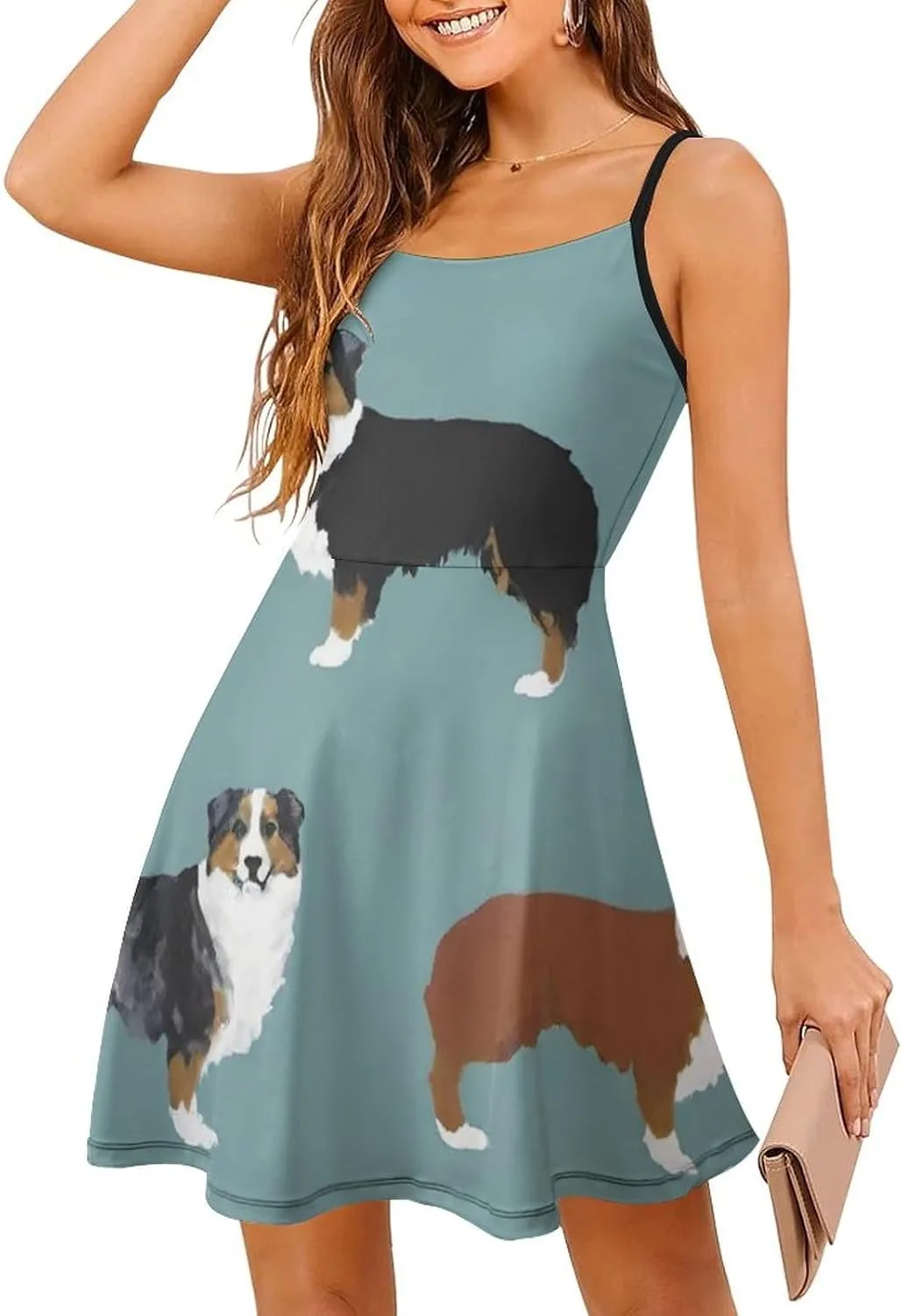 Casual Tank Dress Sleeveless Standard-Fit Holiday Dress