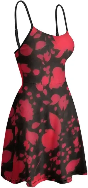 Casual Tank Dress U-Neck Sleeveless Adjustable Beach Dress