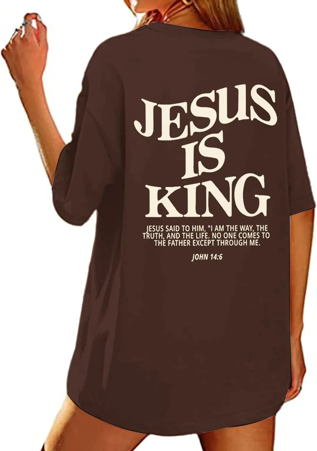 Christian Oversized Shirts for Women Jesus God Shirt Faith Tees Bible Verse T-Shirt Religious Inspirational Tops