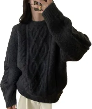 Chunky Sweater Women Cable Knit Sweater Oversized Sweaters Y2k Winter Fall Sweater Trendy 2024