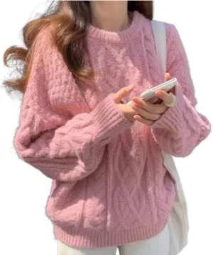 Chunky Sweater Women Cable Knit Sweater Oversized Sweaters Y2k Winter Fall Sweater Trendy 2024