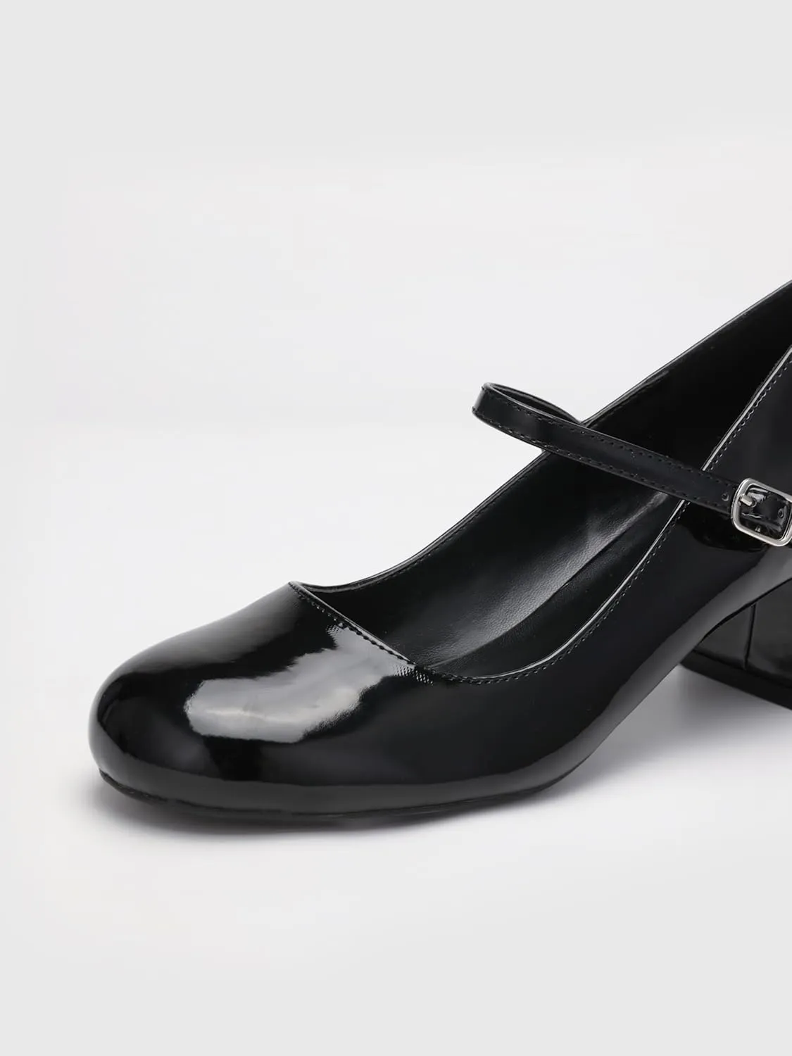 CIDER Patent Leather Chunky Heeled Mary Jane Shoes