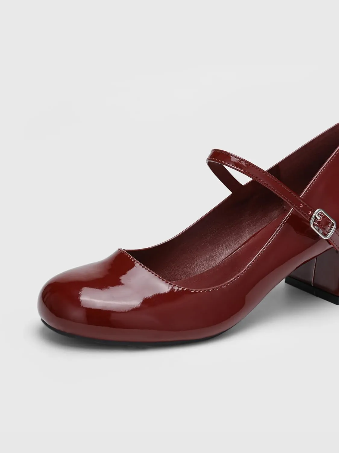 CIDER Patent Leather Chunky Heeled Mary Jane Shoes