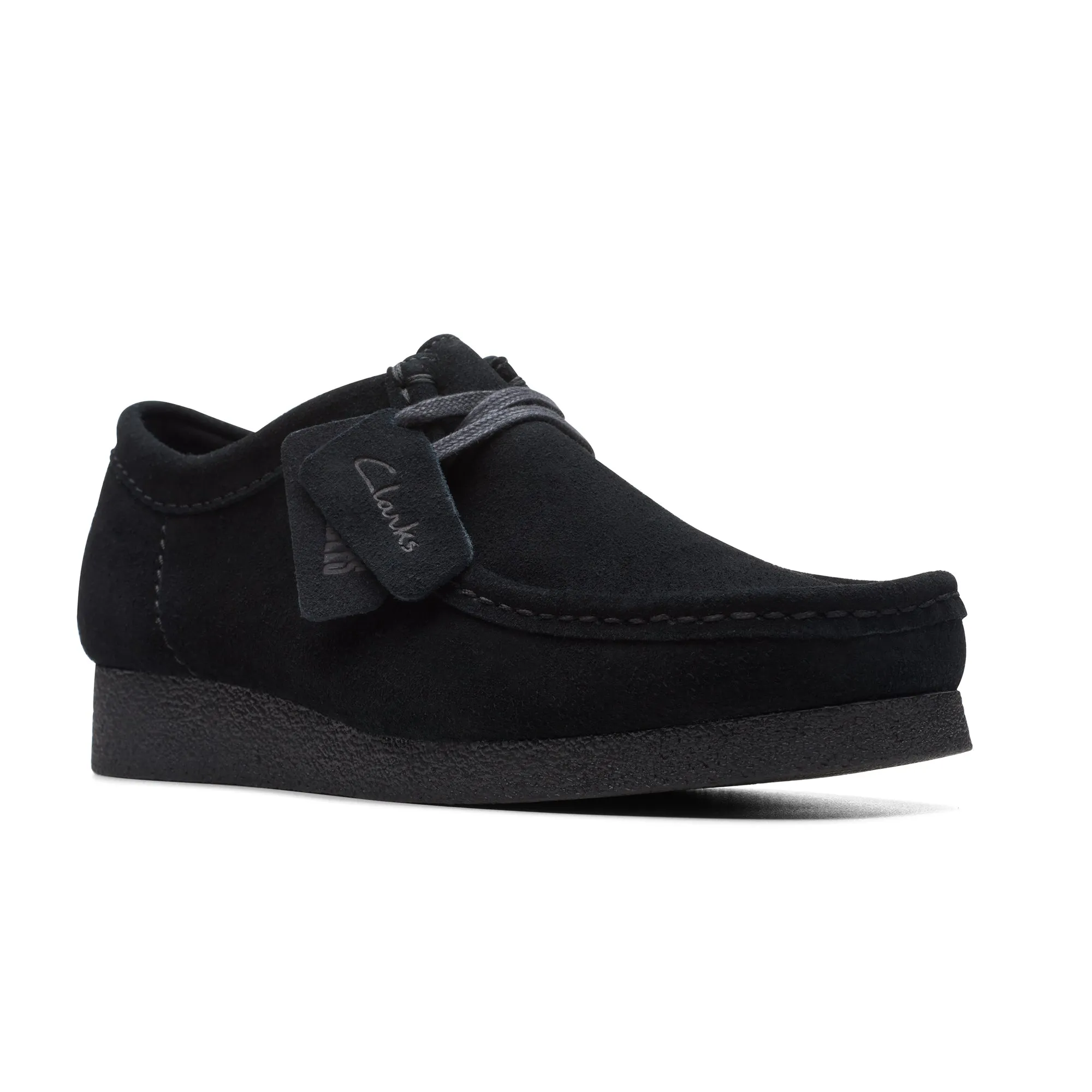 Clarks Originals Wallabee Evo Suede Shoes Black