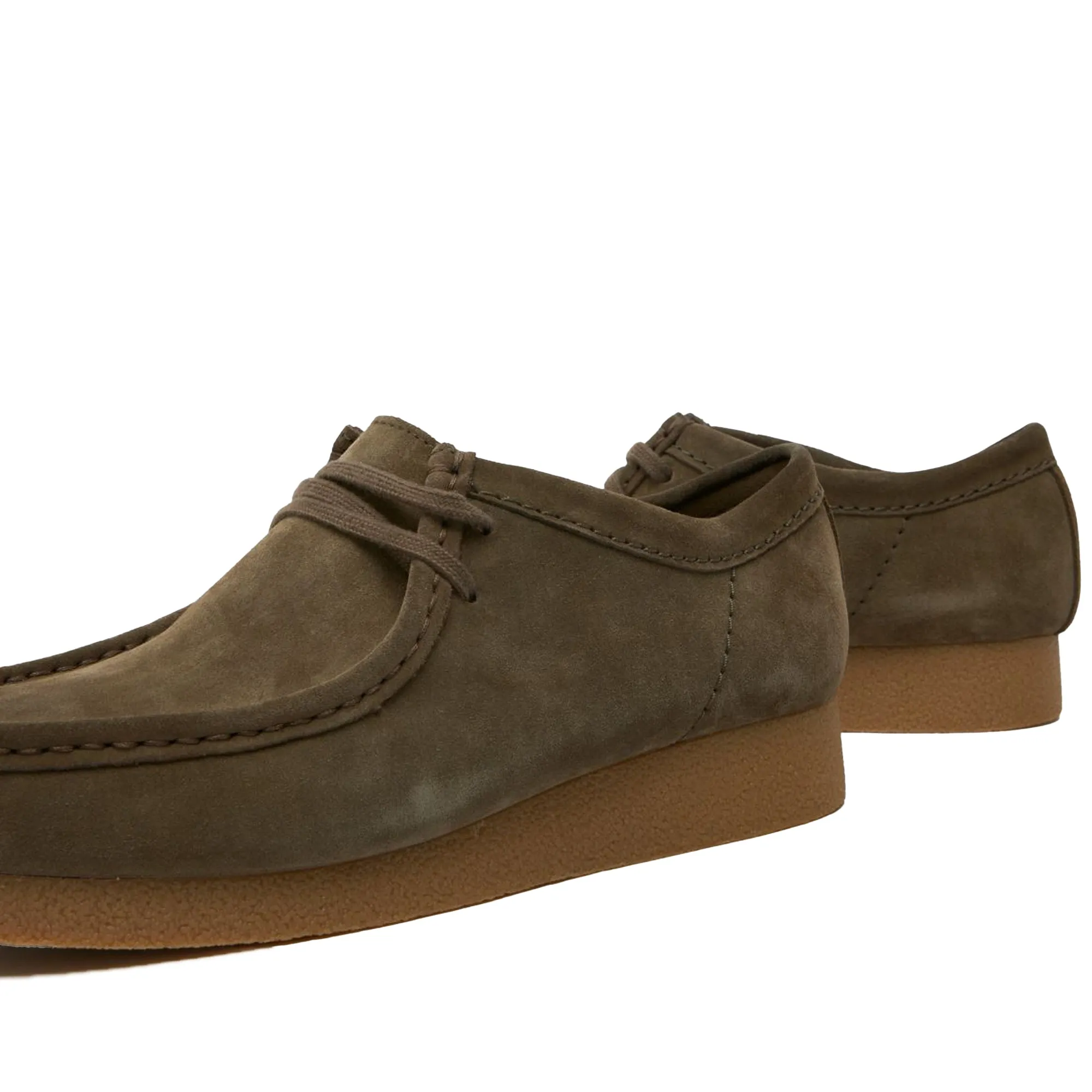 Clarks Originals Wallabee Evo Suede Shoes Dark Olive
