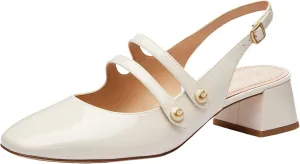 Coach Women's Winley Slingback Mary Jane Flat, Charcoal/Black, 11
