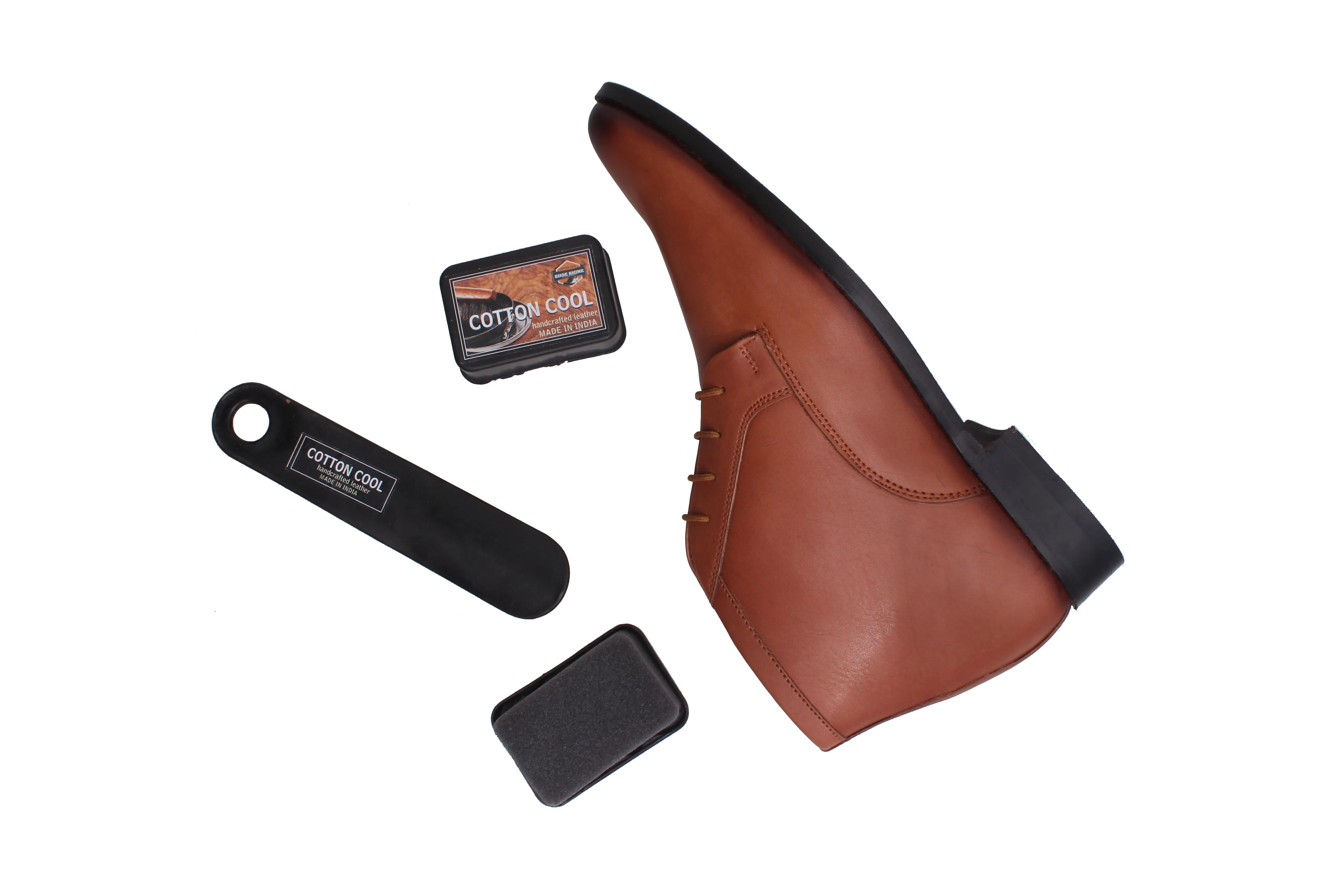 Cognac Leather Chukka Boots Leather Designed by Cotton Cool