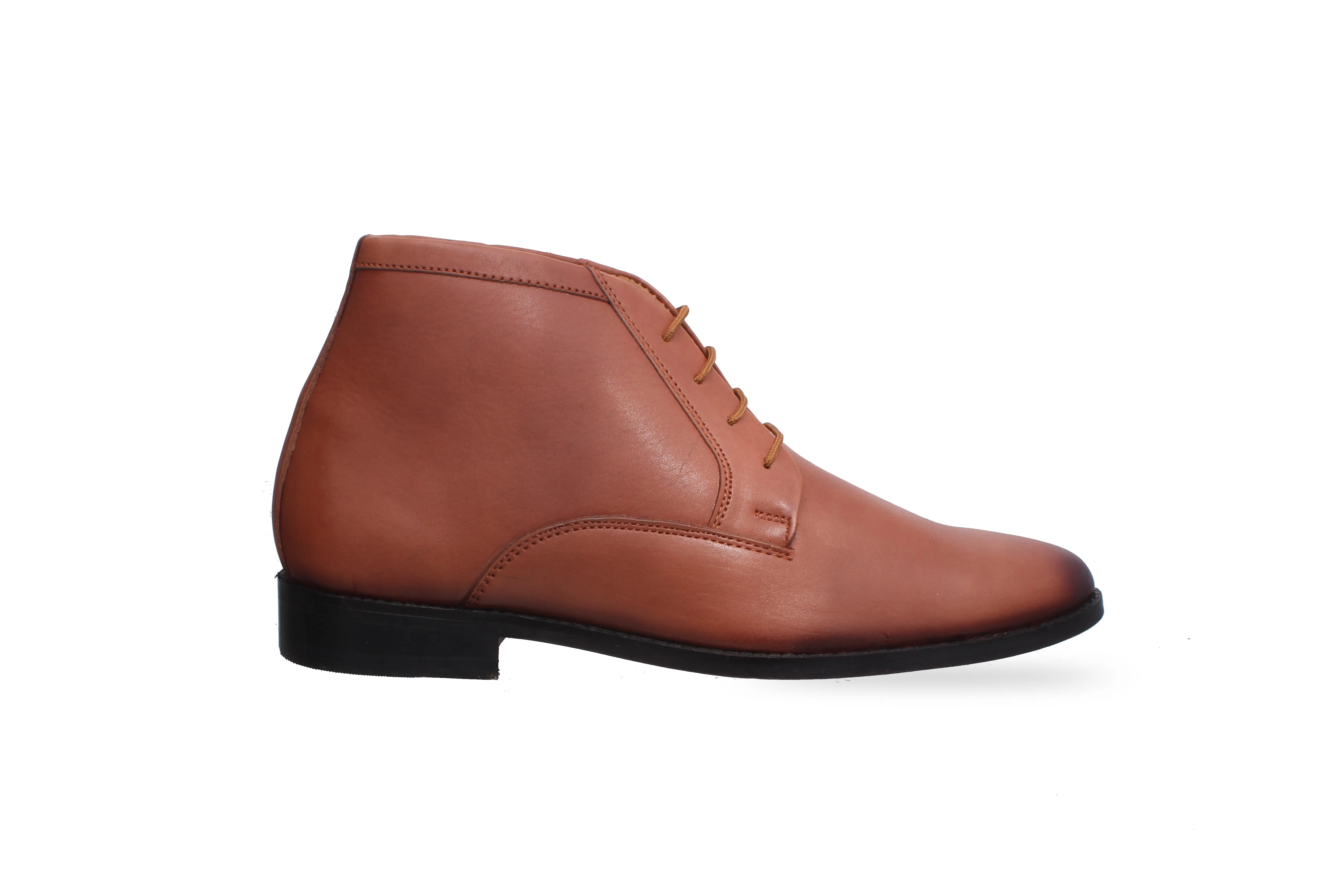 Cognac Leather Chukka Boots Leather Designed by Cotton Cool