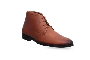 Cognac Leather Chukka Boots Leather Designed by Cotton Cool