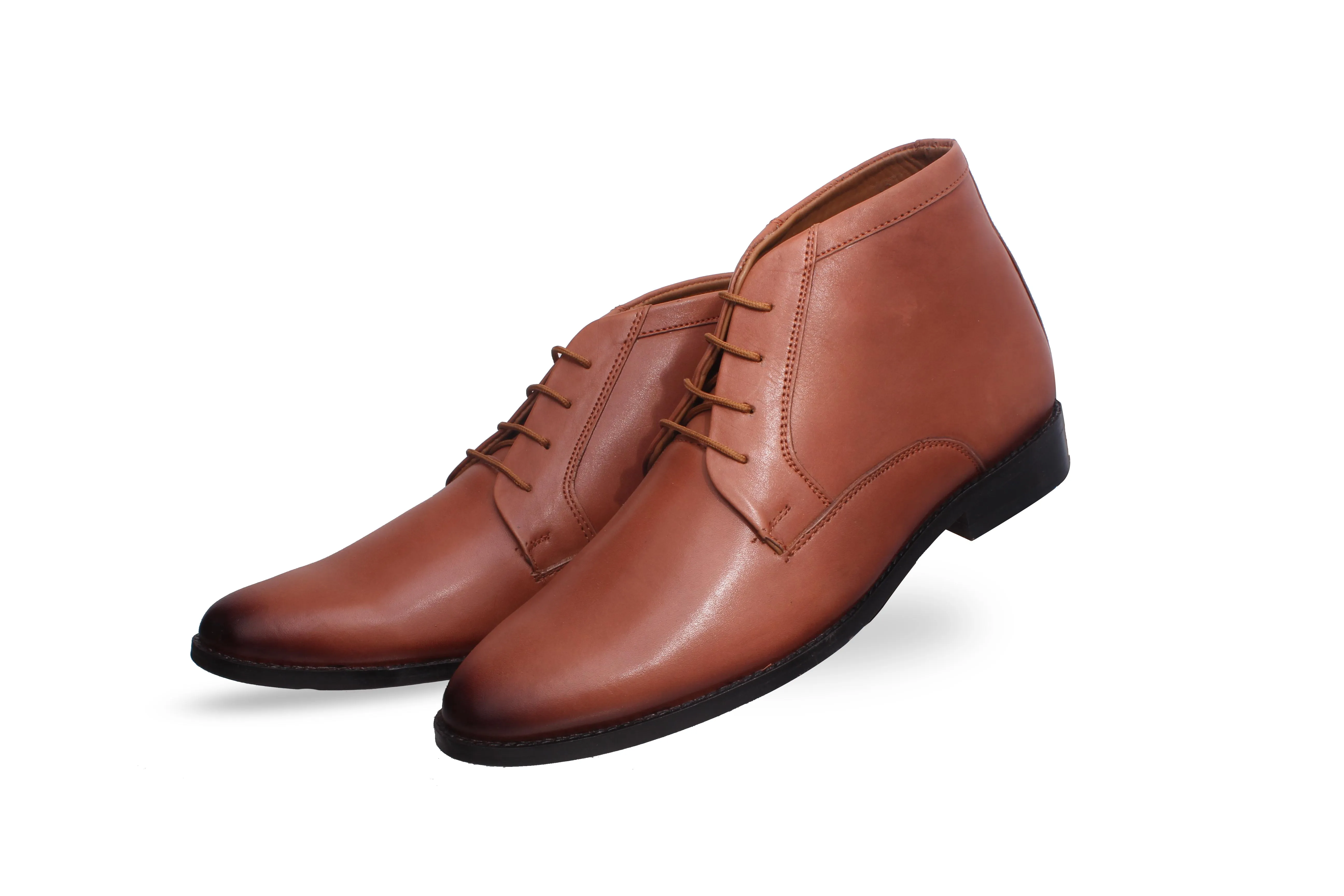 Cognac Leather Chukka Boots Leather Designed by Cotton Cool