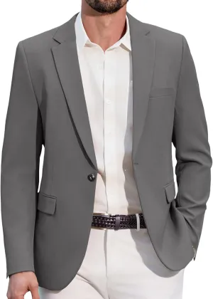COOFANDY Men's Casual Blazer Regular Fit Lightweight Sport Coats One Button Suit Jacket Dress Blazer Jackets