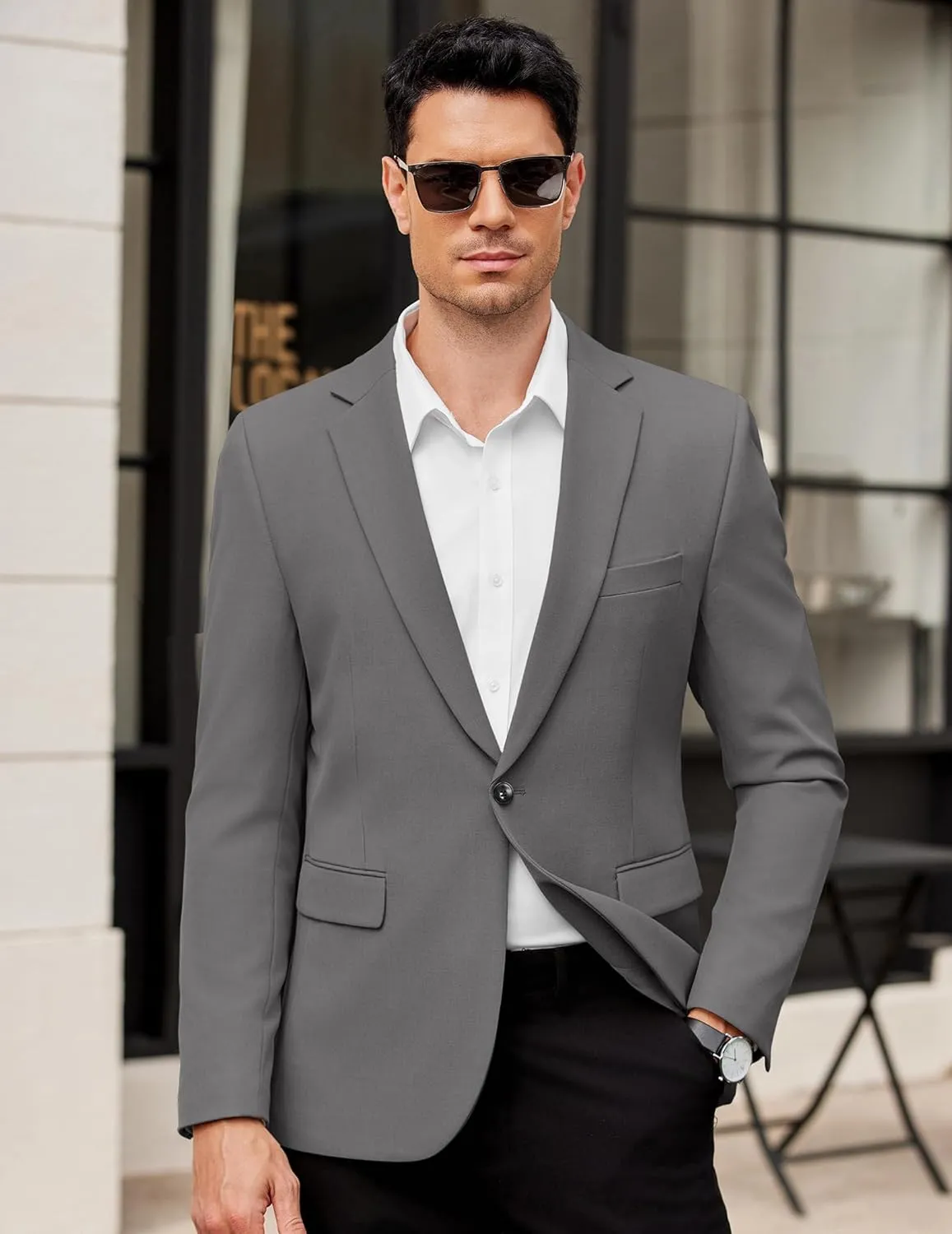 COOFANDY Men's Casual Blazer Regular Fit Lightweight Sport Coats One Button Suit Jacket Dress Blazer Jackets