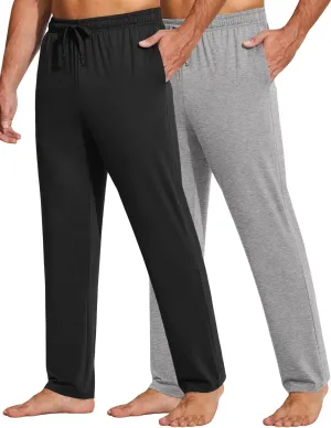 COOFANDY Men's Yoga Sweatpants Lightweight Open Bottom Lounge Pants Casual Drawstring Sweat Pants with Pockets