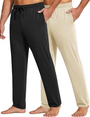 COOFANDY Men's Yoga Sweatpants Lightweight Open Bottom Lounge Pants Casual Drawstring Sweat Pants with Pockets