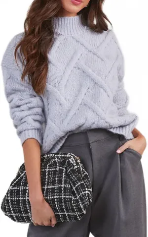 cordat Womens Sweaters 2024 Cute Elegant Soft Turtleneck Long Sleeve Cable Knit Pullover Tops