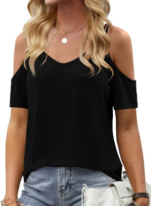 CRAZY GRID Women's T-Shirt Short Sleeve V-Neck Tops 2025 Summer Graphic Trendy Casual Comfy Tshirts