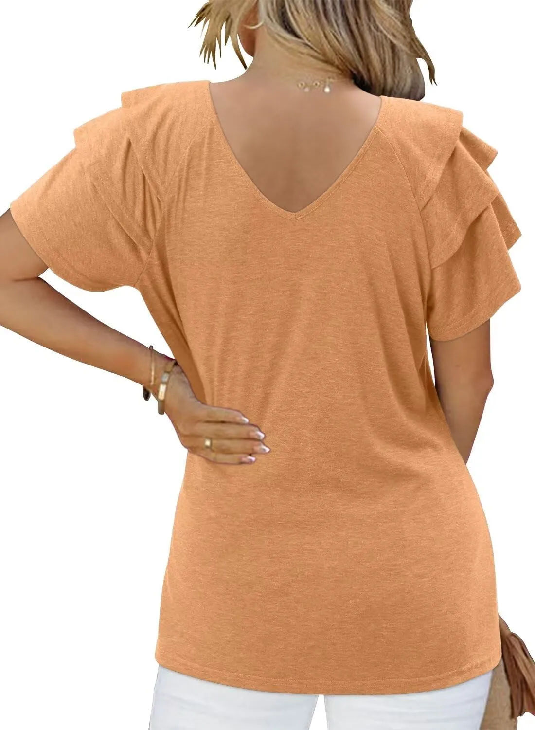 CRAZY GRID Women's T-Shirt Short Sleeve V-Neck Tops 2025 Summer Graphic Trendy Casual Comfy Tshirts