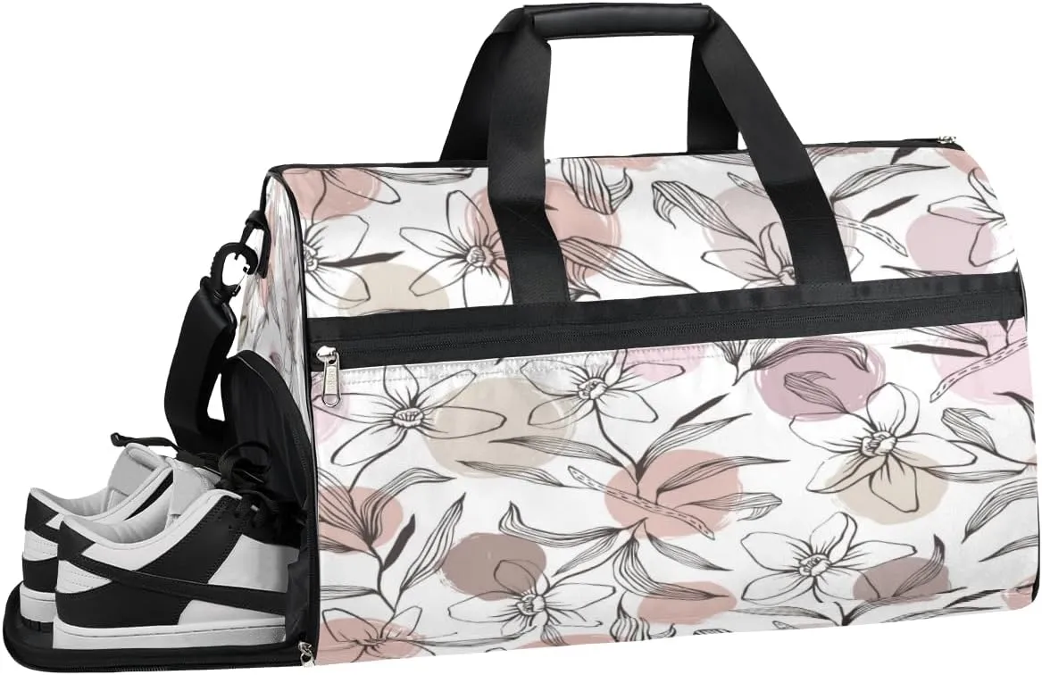 Daffodil Pattern Sports Gym Bag with Wet Pocket & Shoes Compartment Waterproof Workout Duffel Bag for Women and Men Weekender Overnight Duffle Bag Travel Carry-on Tote