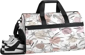 Daffodil Pattern Sports Gym Bag with Wet Pocket & Shoes Compartment Waterproof Workout Duffel Bag for Women and Men Weekender Overnight Duffle Bag Travel Carry-on Tote